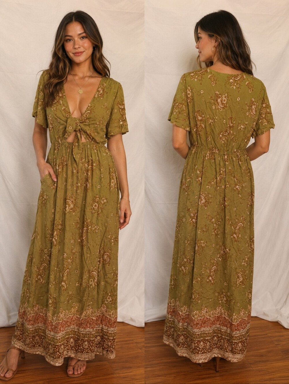 🥬A Beautiful Soul Paisley Maxi Dress – Size Large